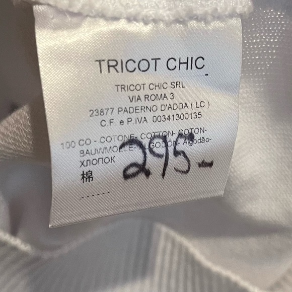 Tricot Chic Italian Design White Asymmetrical Embellished Blouse - Picture 6 of 6